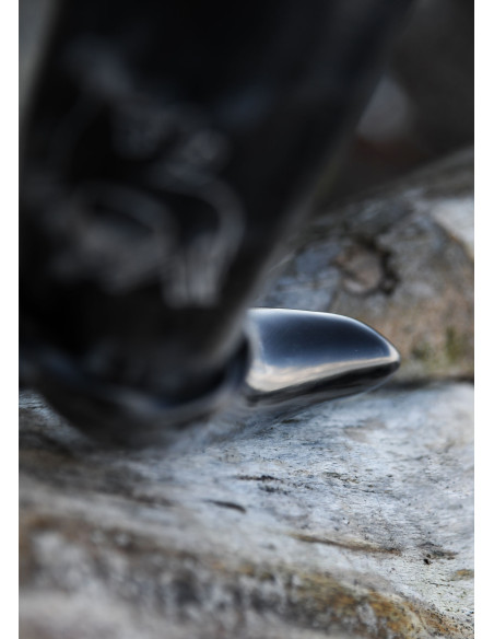 Viking horn Odin riding Sleipnir with...