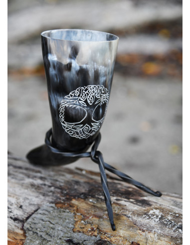 Viking horn, the tree of life Yggdrasil with support (200-300 ml.)
