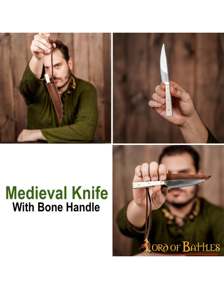 Medieval knife with bone handle (19 cm.)