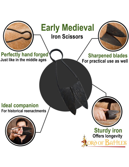 Medieval hand-forged iron scissors...