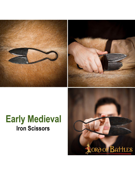 Medieval hand-forged iron scissors...
