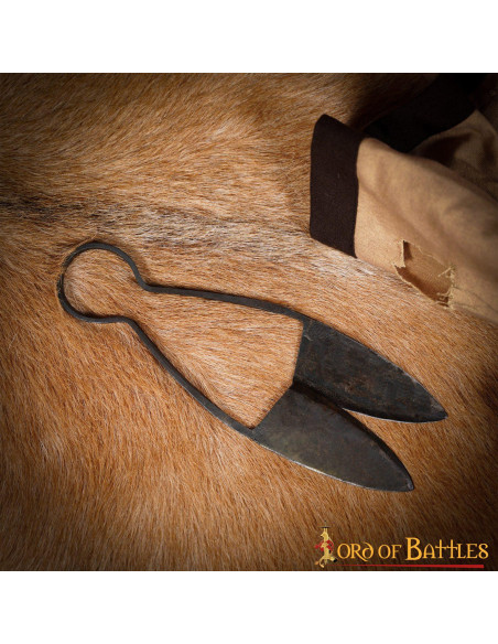 Medieval hand-forged iron scissors...