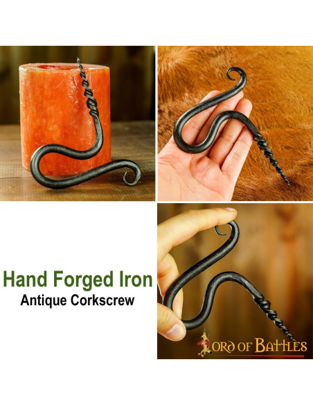 Hand-forged medieval corkscrew...