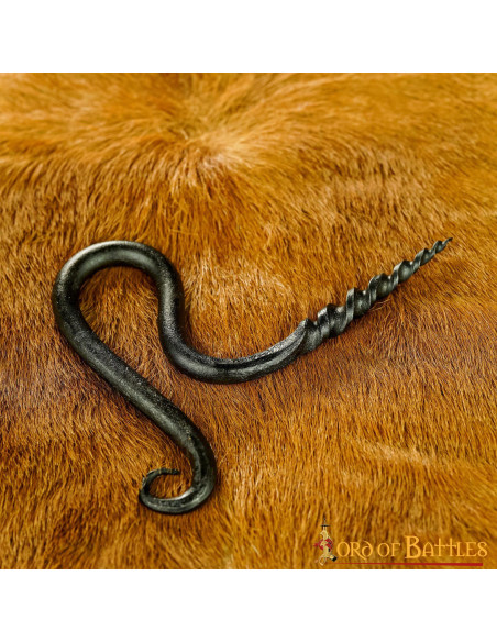 Hand-forged medieval corkscrew...