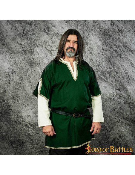 Viking tunic with double sleeves - Green