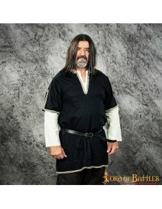 Viking tunic with double sleeves - Black