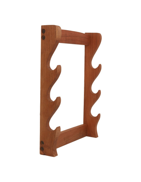 Wooden wall bracket to hang 3 swords