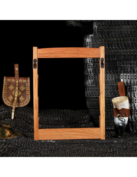 Wooden wall bracket to hang 3 swords