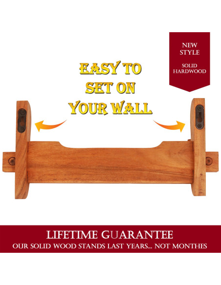 Wooden wall bracket to hang 1 katana