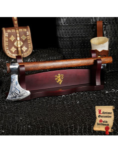 Desktop support in wood to hang 1 sword 2