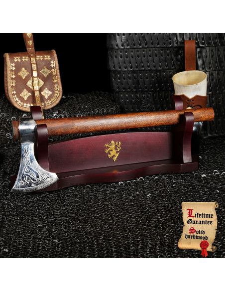 Desktop support in wood to hang 1 sword