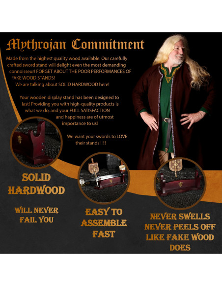 Desktop support in wood to hang 1 sword