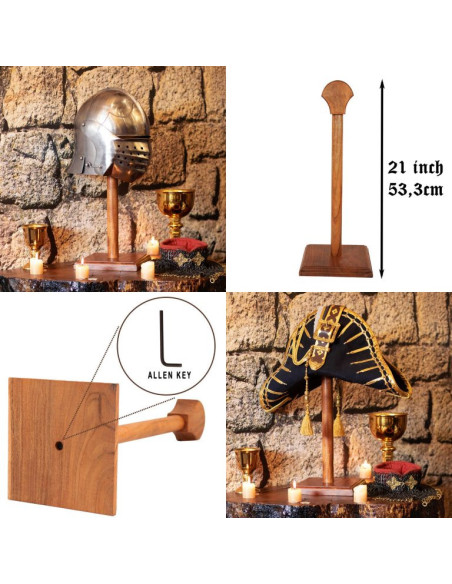 Wooden support to hang helmets (40.5...
