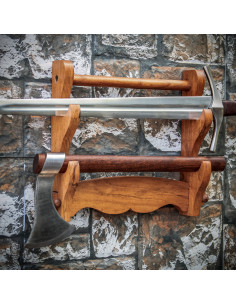 Wooden wall bracket to hang 2 swords (38x30.5 cm.) 2