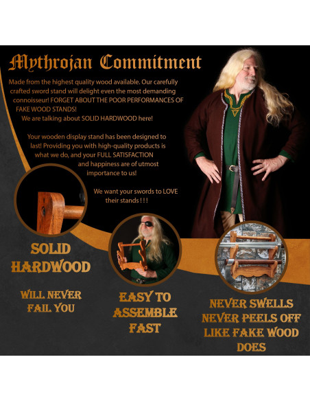 Wooden wall bracket to hang 2 swords...