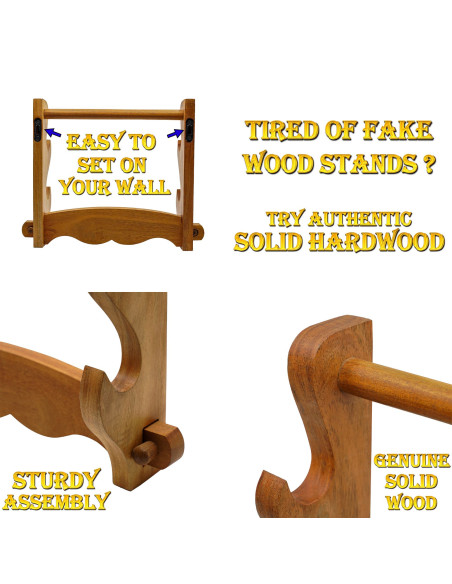 Wooden wall bracket to hang 2 swords...