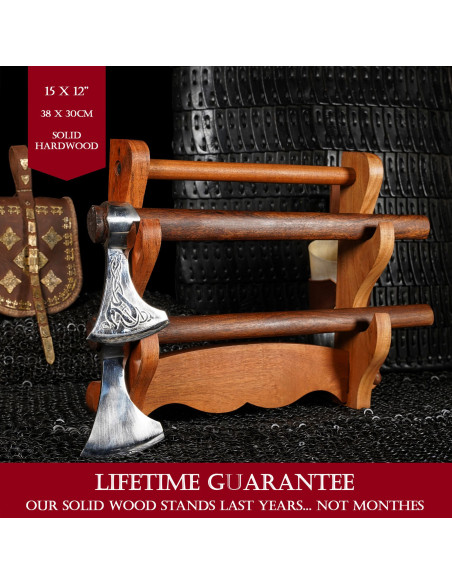 Wooden wall bracket to hang 2 swords...