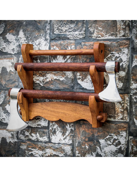 Wooden wall bracket to hang 2 swords...