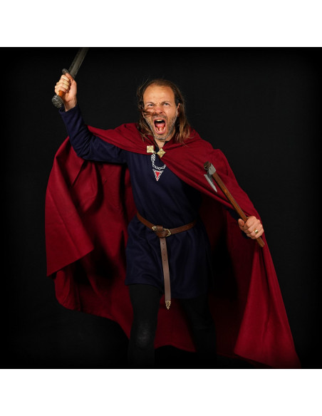 Large Wool Cape with Brass Clasp -...