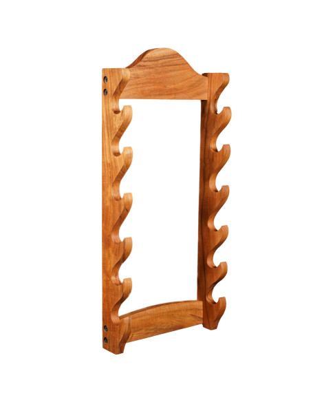 Wooden wall mount to hang up to 6 swords