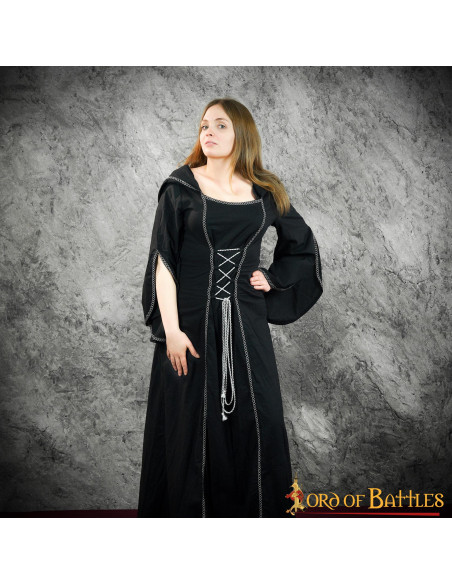 Medieval dress woman Morgana - Black