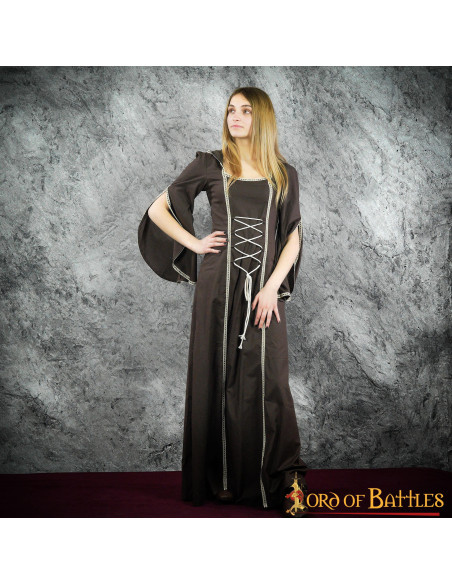 Medieval dress woman Morgana - Brown
