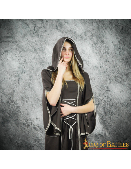 Medieval dress woman Morgana - Brown