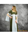 Medieval dress Agnes in suede - Green