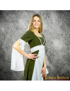 Medieval dress Agnes in suede - Green 2