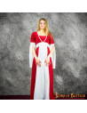 Inés medieval dress in suede - Red