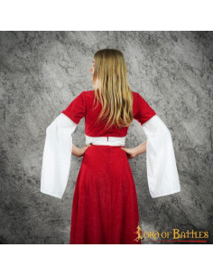 Inés medieval dress in suede - Red 2