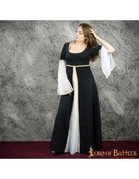 Medieval Courtesan Anne Dress - Black
