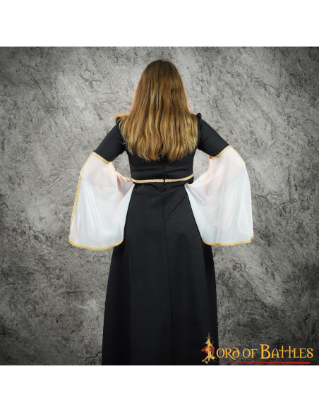 Medieval Courtesan Anne Dress - Black