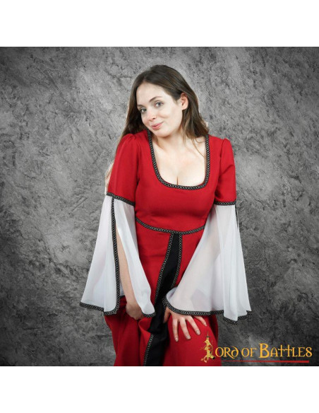 Medieval Courtesan Anne Dress - Red