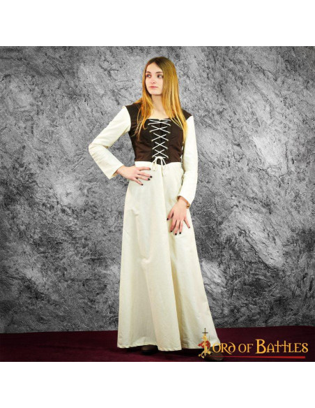 Medieval Dress Woman Eyra - Ecru