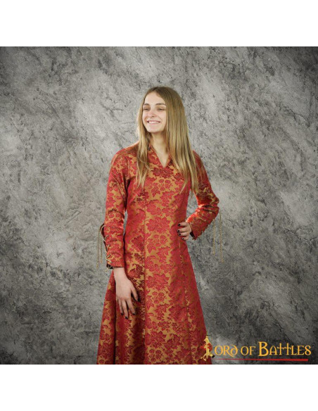 Medieval dress courtesan woman with...