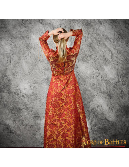 Medieval dress courtesan woman with...