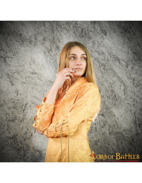 Medieval dress courtesan woman with...