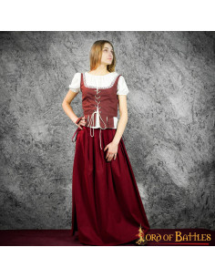 Medieval and Renaissance skirt for women Renan - Garnet 2