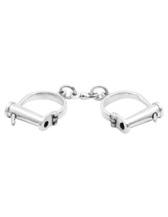 Medieval shackles in chromed steel with key
