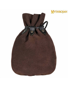 Medieval beggar bag - Dark Brown (23.3x18.2 cm.)
