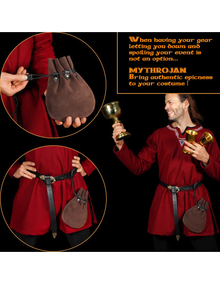 Medieval beggar bag - Dark Brown...