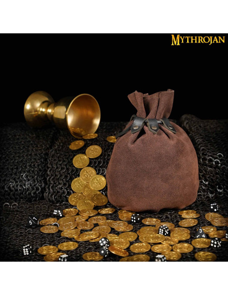 Medieval beggar bag - Dark Brown...