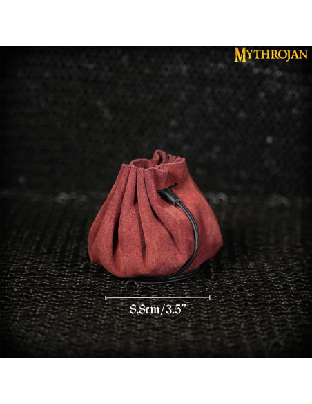 Medieval beggar bag - Red wine red...