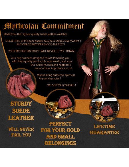 Medieval beggar bag - Red wine red...