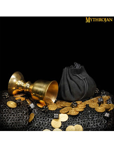 Medieval beggar bag - Black (8.8 cm.) 2