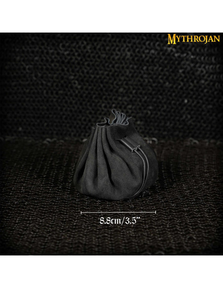 Medieval beggar bag - Black (8.8 cm.)