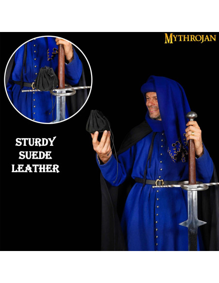 Medieval beggar bag - Black (8.8 cm.)