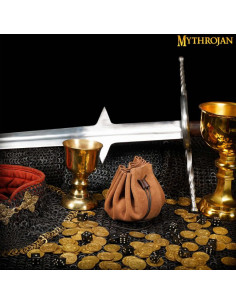 Medieval beggar bag - Light Brown (8,8x12,5 cm.) 2