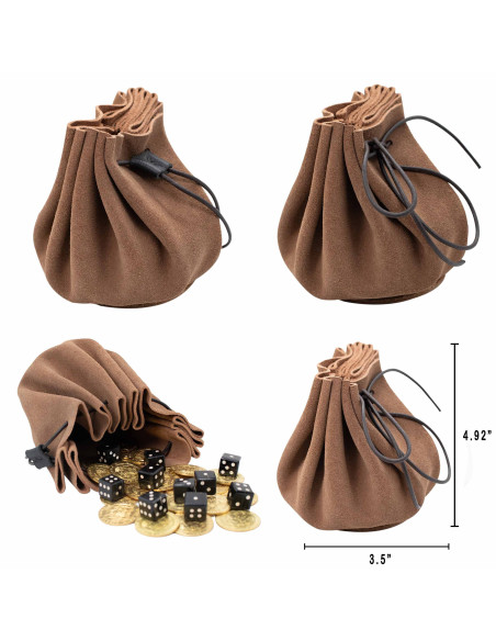 Medieval beggar bag - Light Brown...